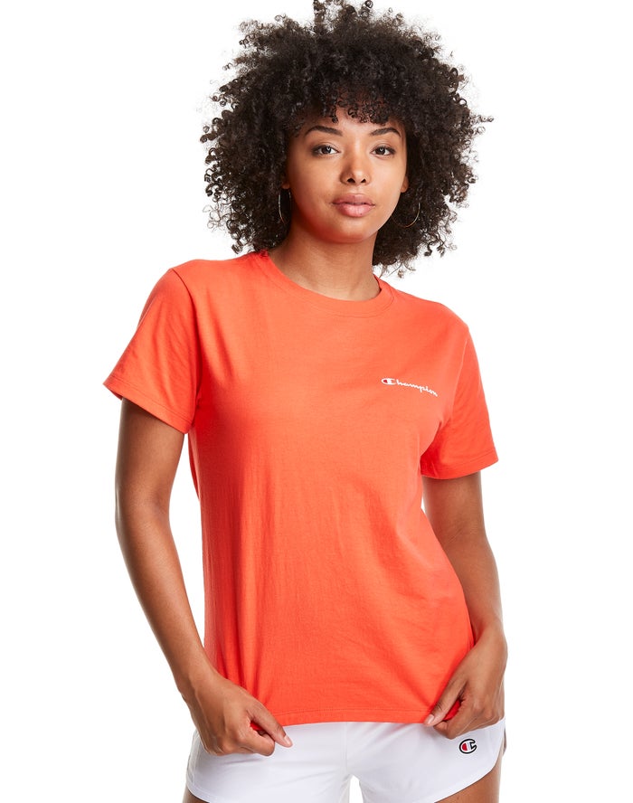 Camiseta Champion Mujer - Classic Script Logo ( Naranjas ) 0792546-ND